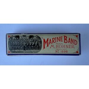 M Hohner Marine Band No 1896 Harmonica Key of C Vintage Made in Germany with Box